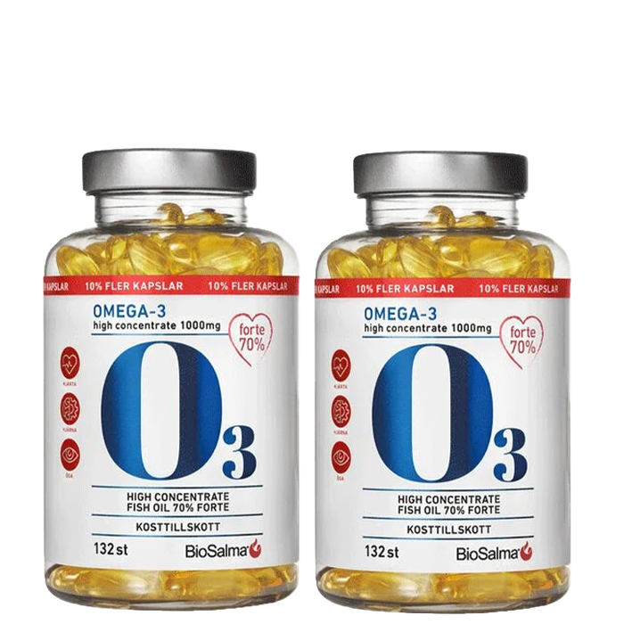 BioSalma 2 x Omega3 Forte 70% 1000 mg 132 kapsler