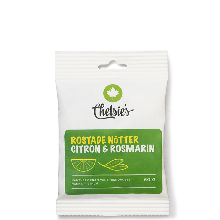 Chelsie s Organic Gourmet Prod Ristede Nøtter Sitron og Rosmarin 60 g