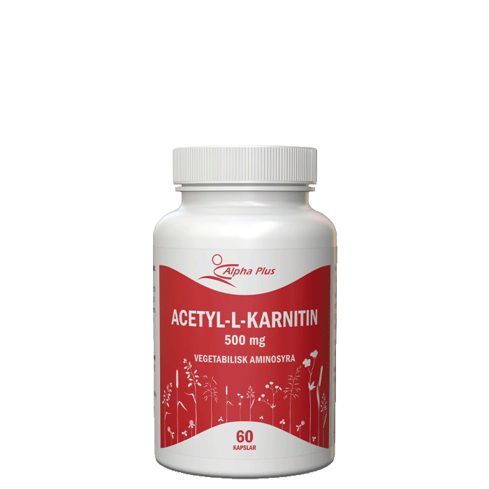 Alpha Plus Acetyl-L-Karnitin Vegetabilsk L-Karnitin 60 kapsler