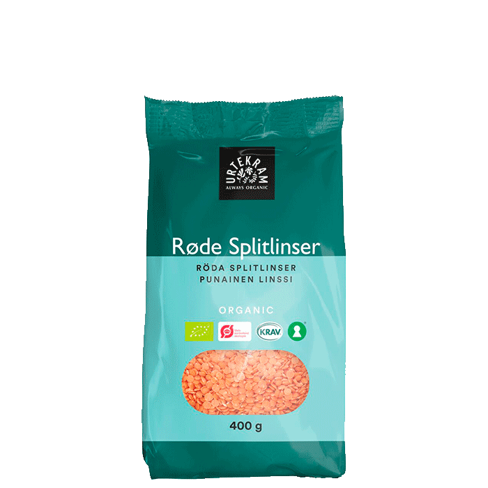 Urtekram Røde Splittlinser 400 g
