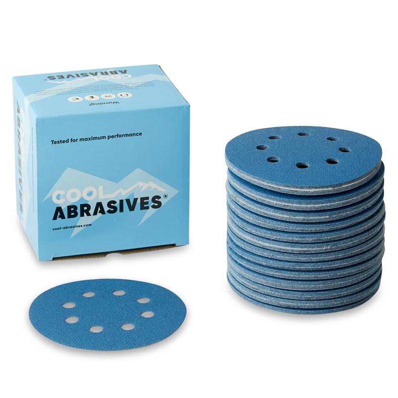 Cool Abrasives Slipeskiver Ø125 mm for alle eksenterslipere unntatt Festool 100 stk. - Cool Blue Korn P100