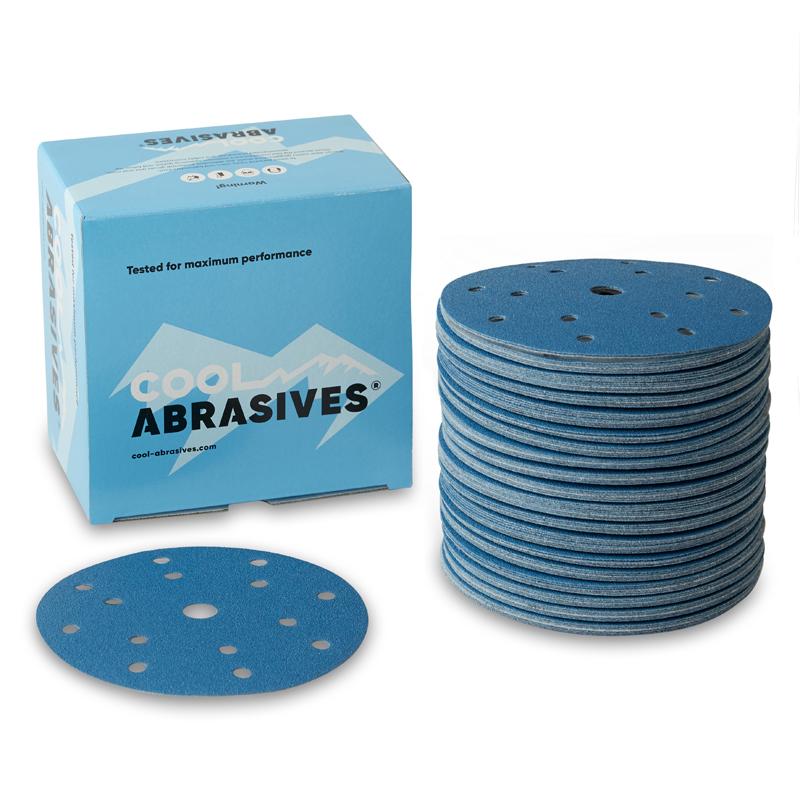 Cool Abrasives Sliperondeller Ø150 mm 100 stk. - Cool Blue Korn P80