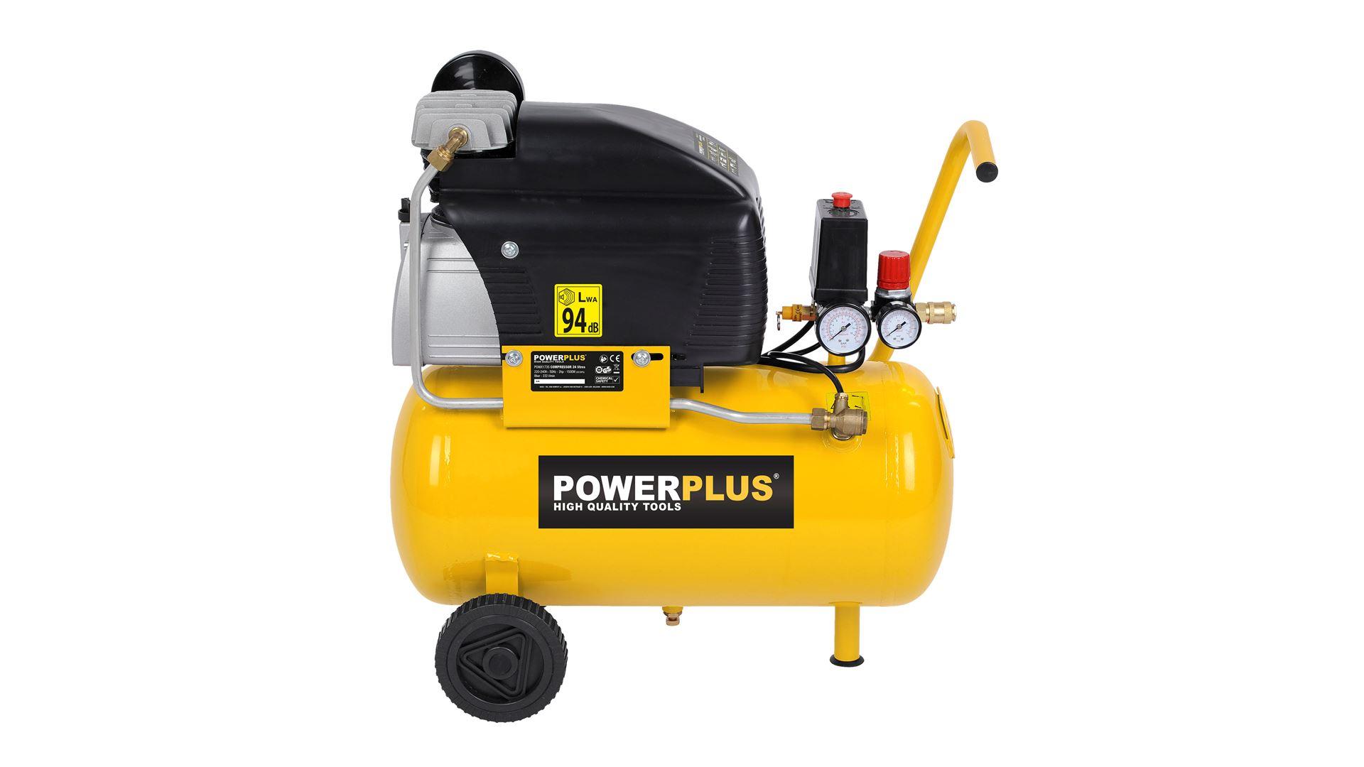 PowerPlus Kompressor 1,5 hk, 24 liter - oljesmurt