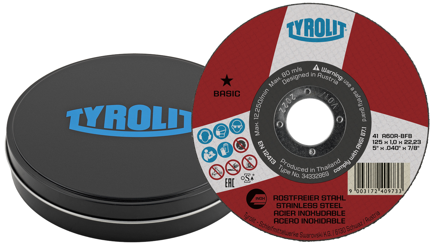 Tyrolit Kutteskive Basic 41C ø125Ã1 A60R-BFB, i 10stk boks
