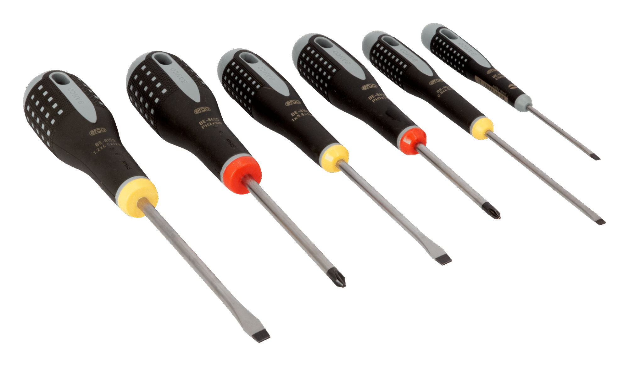 Bahco Ergo skrutrekkersett BE-9881 6 deler for flat og Philips