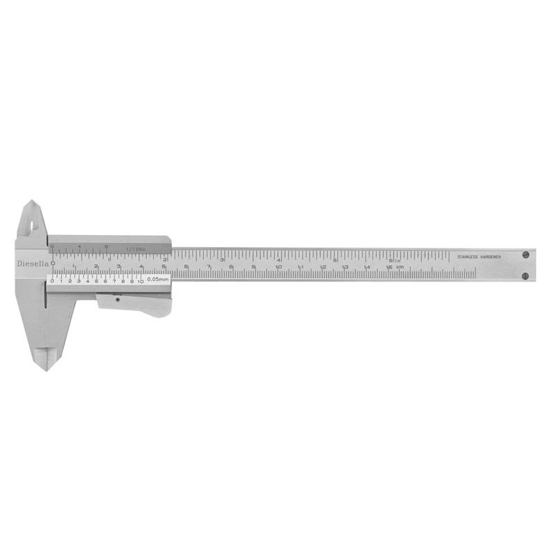 Diesella Skyvelær med klemlås 0-150x0,05 mm og 40 mm kjever