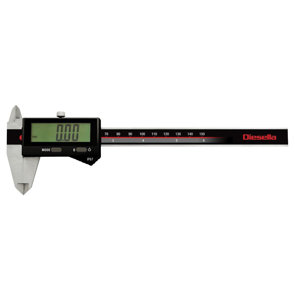 Diesella IP67 digital skyvelær 0-150x0,01 mm med kjevelengde 40 mm