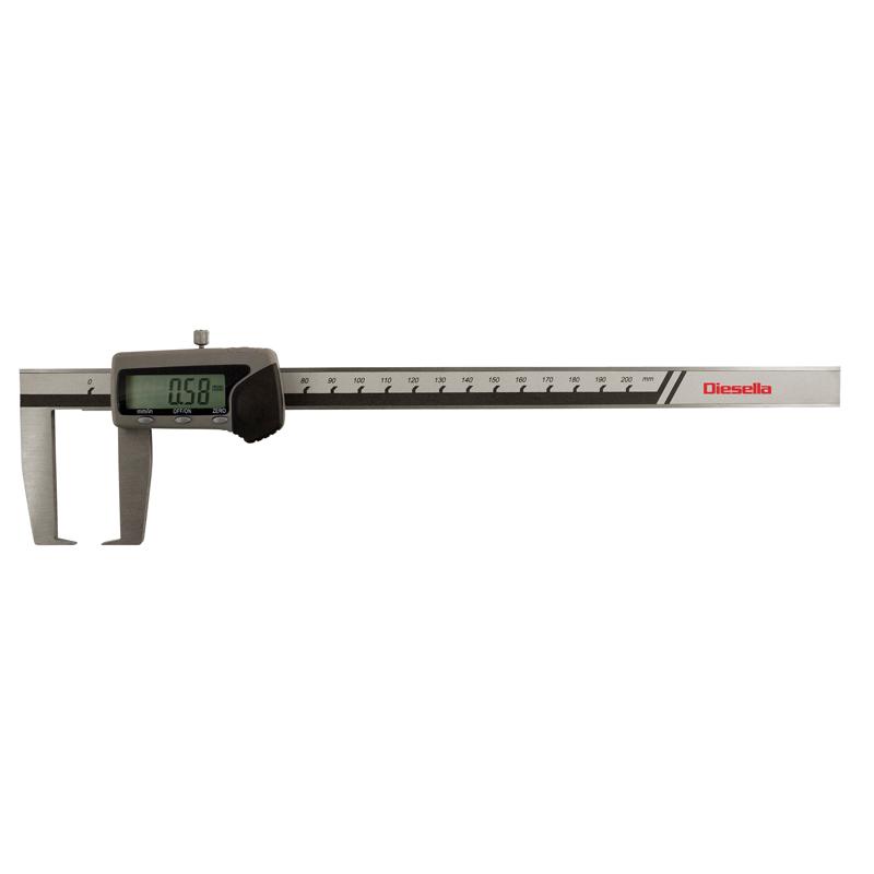 Diesella Digital skyvelær 0-200x0,01 mm med innadvendte målespisser