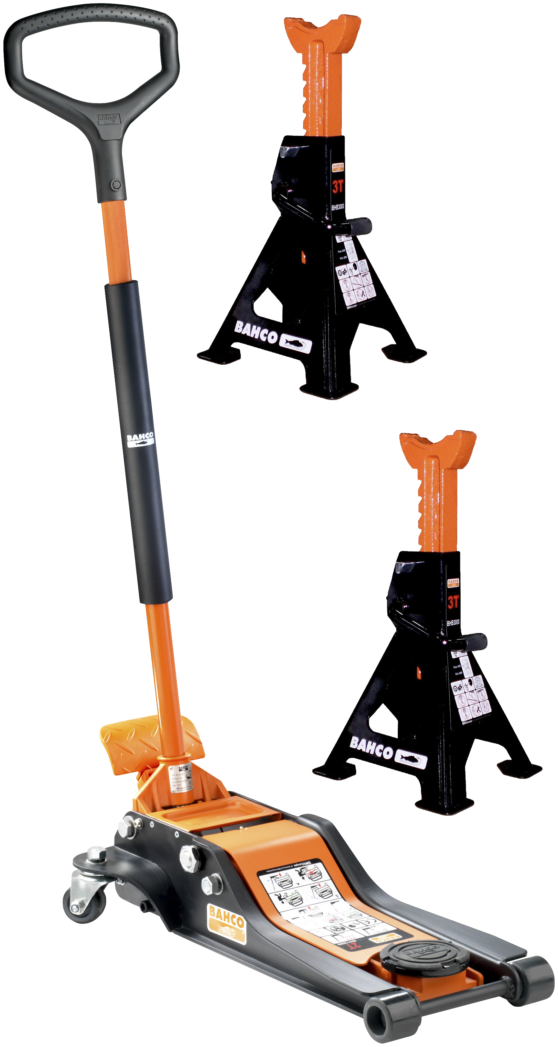 Bahco Hydraulisk jekk 2T + 2Ã3T støttebukker