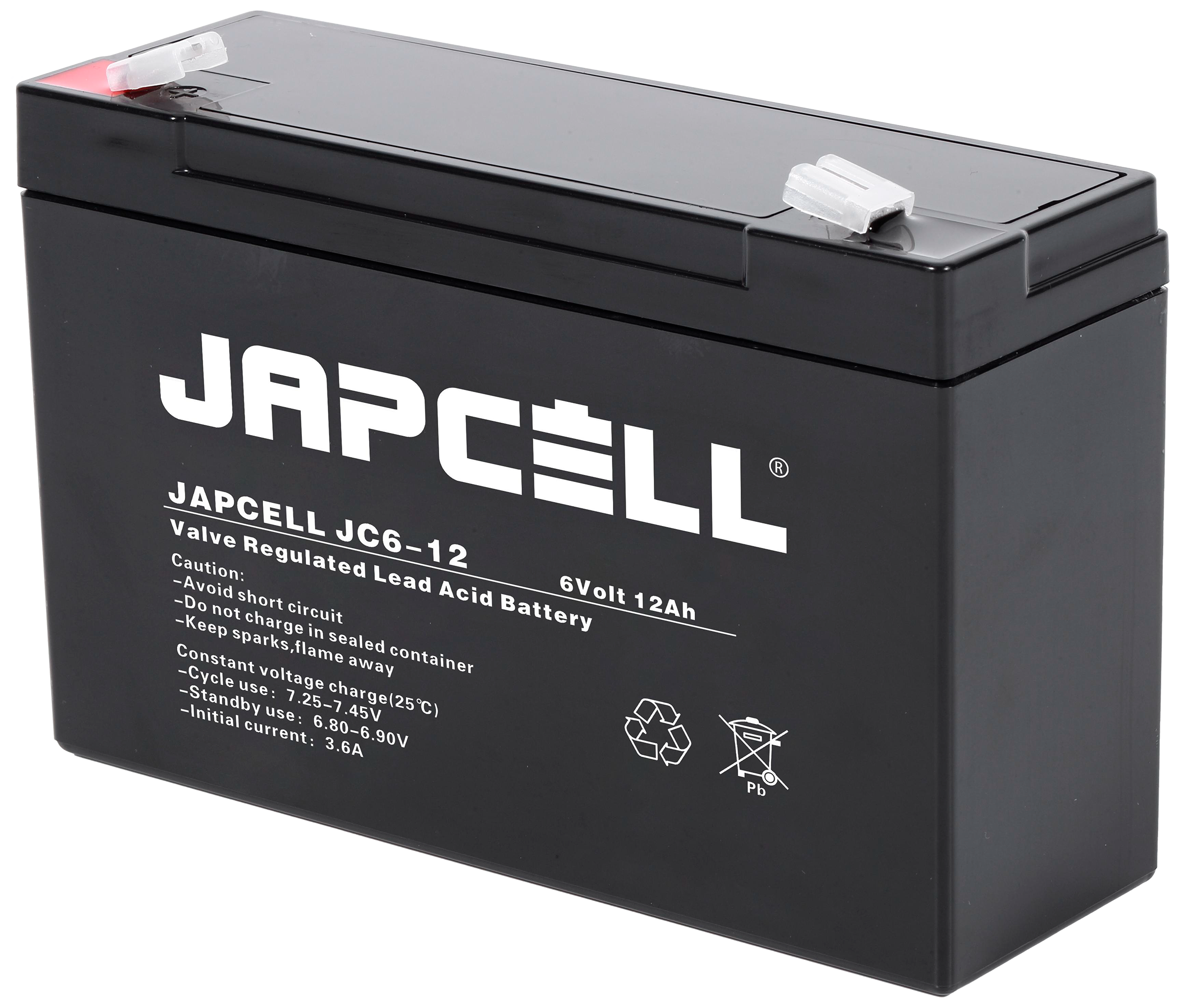 Japcell Japcell blybatteri JC6-12 AGM, 6V/12Ah