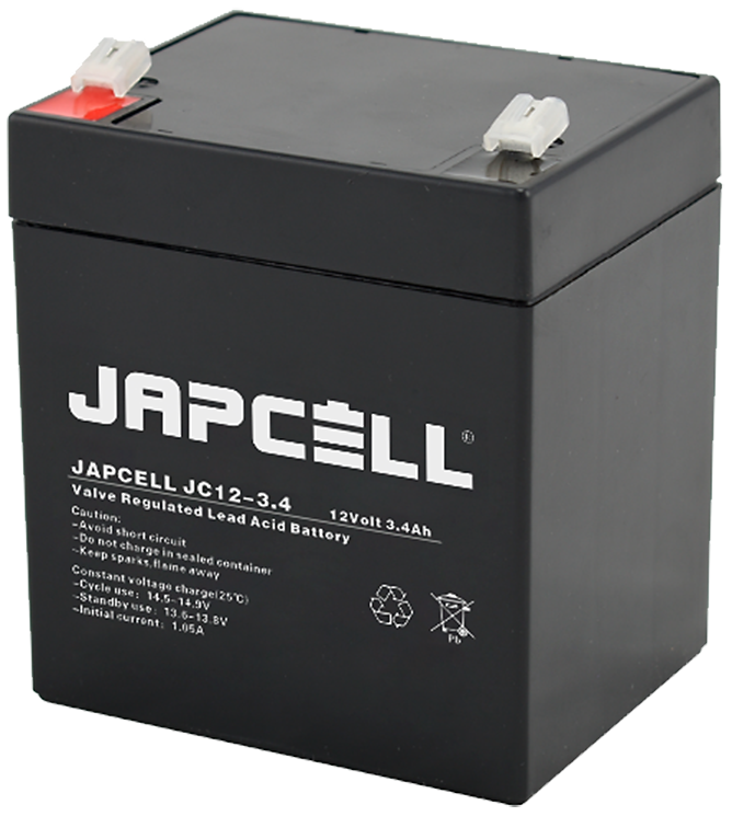 Japcell Japcell blybatteri JC12-3.4 AGM, 12V/3,4Ah