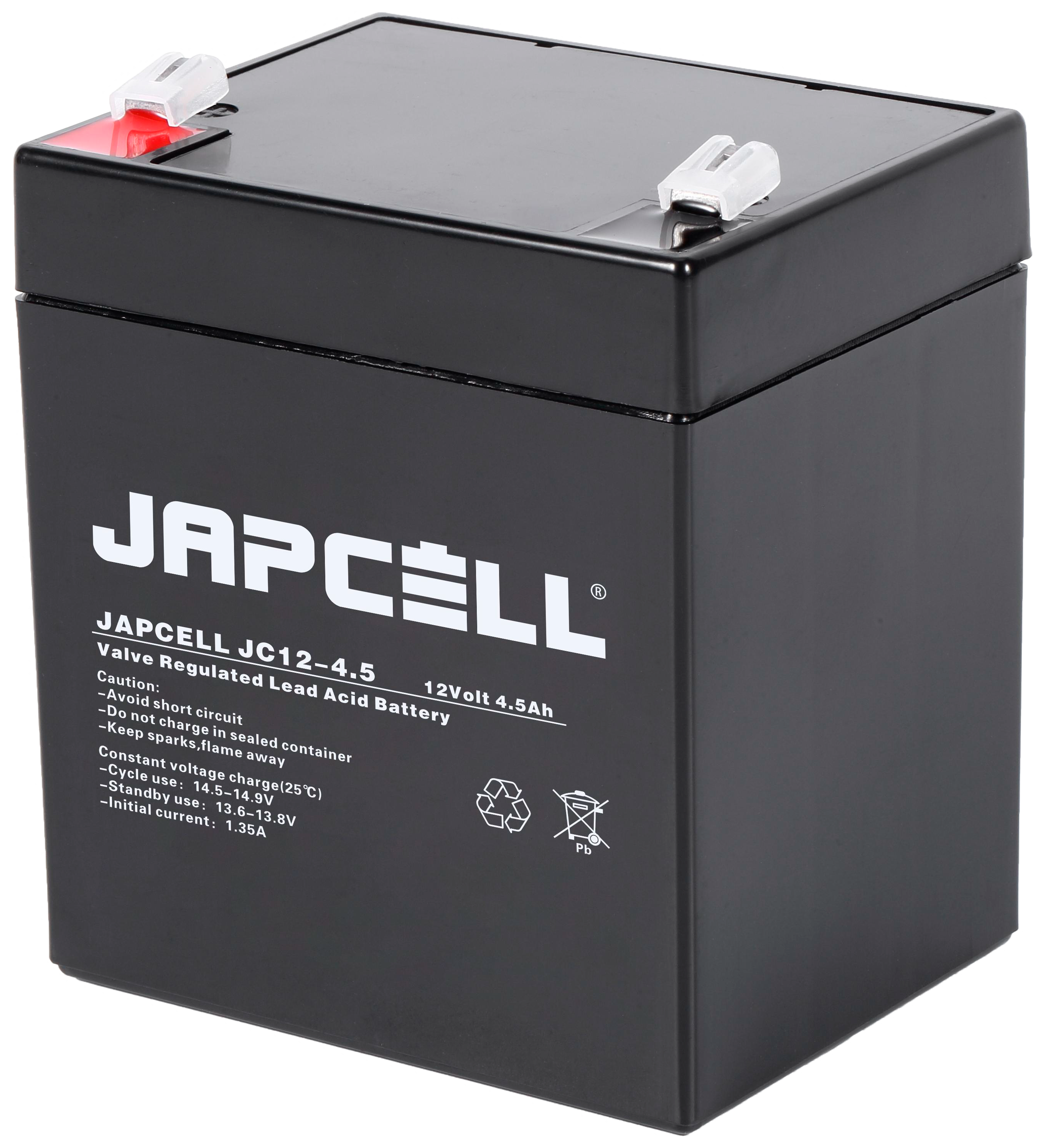 Japcell Japcell blybatteri JC12-4.5 AGM, 12V/4,5Ah