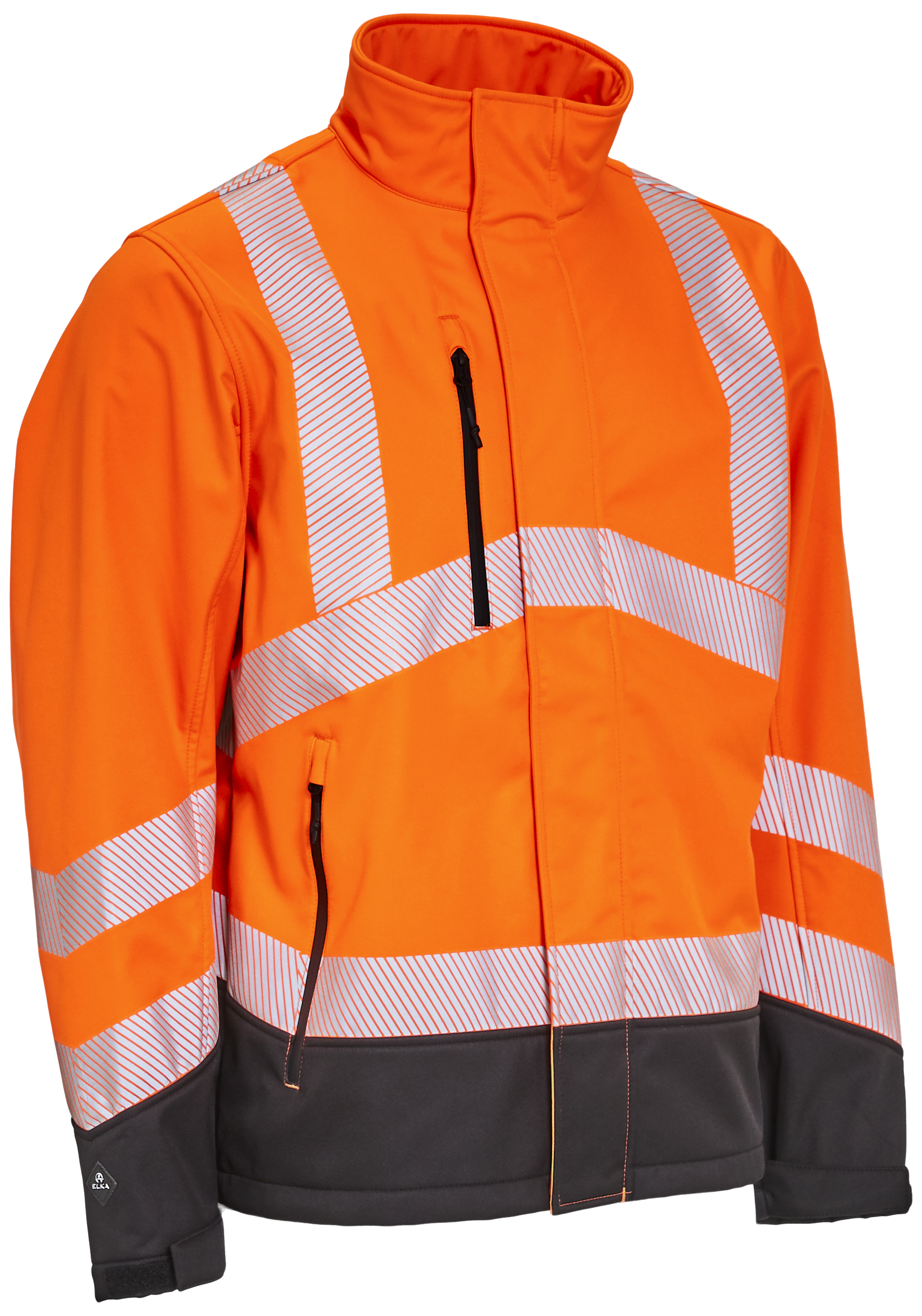 ELKA Synlighets softshelljakke 116505R oransje/svart str. XS