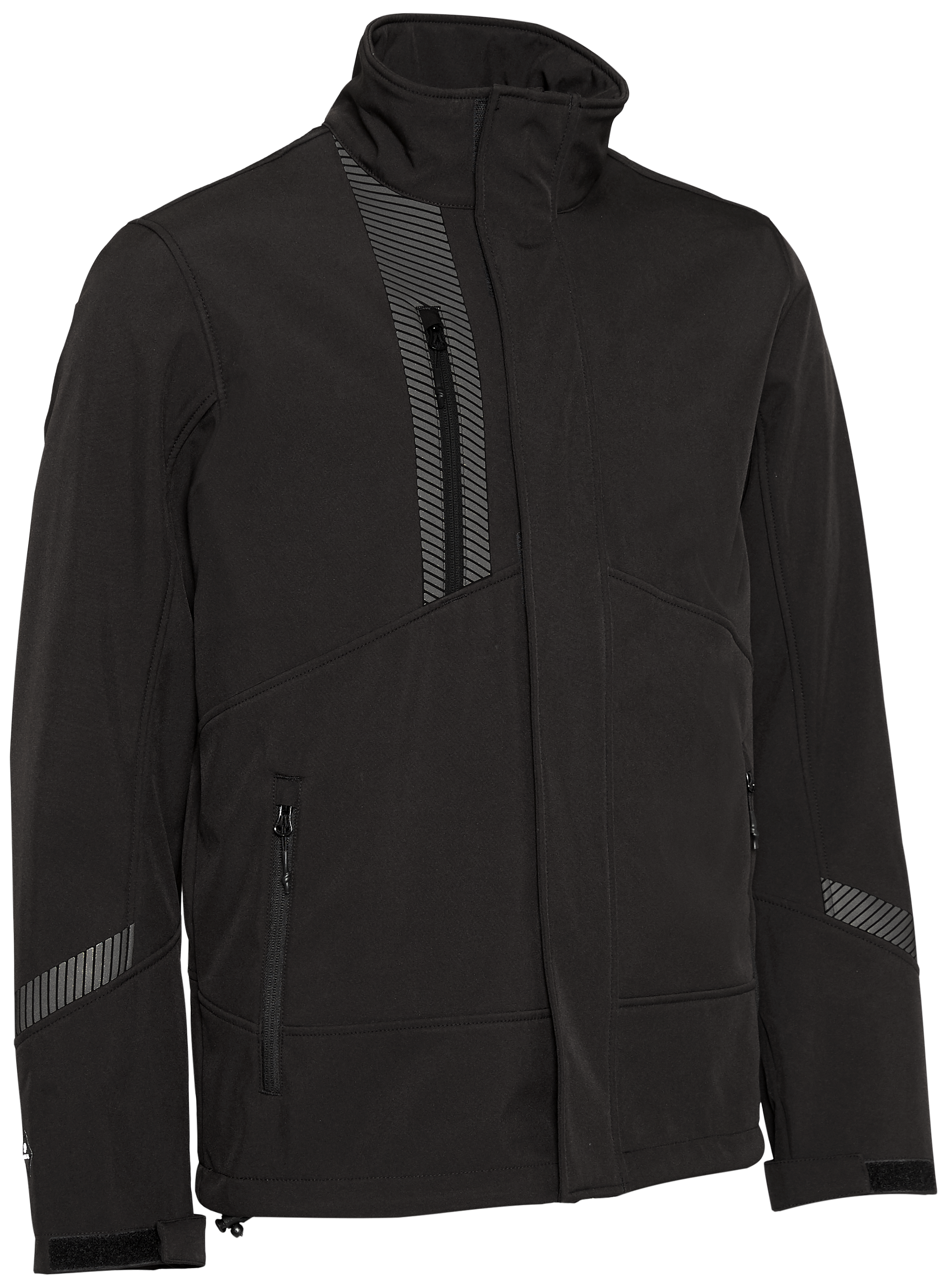 ELKA Softshelljakke med refleks vindtett 117200 sort str. XS