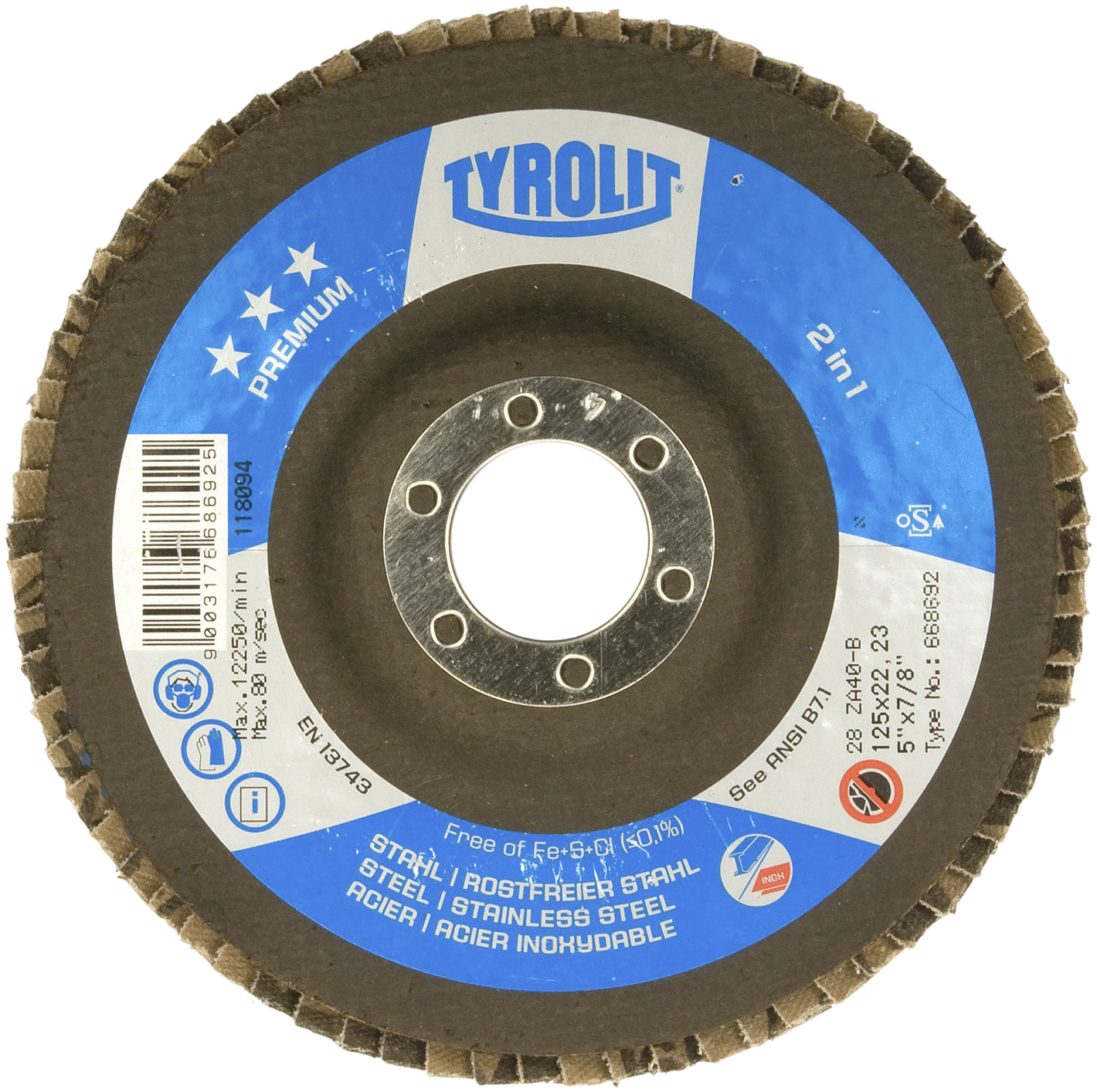 Tyrolit Lamellskive Premium 28SLA ø125 ZA60Q-B