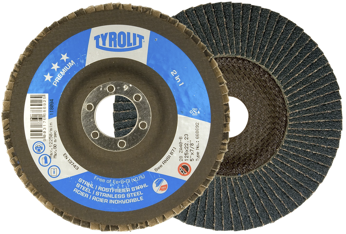 Tyrolit Lamellskive Premium 27SLA ø125 ZA120-B