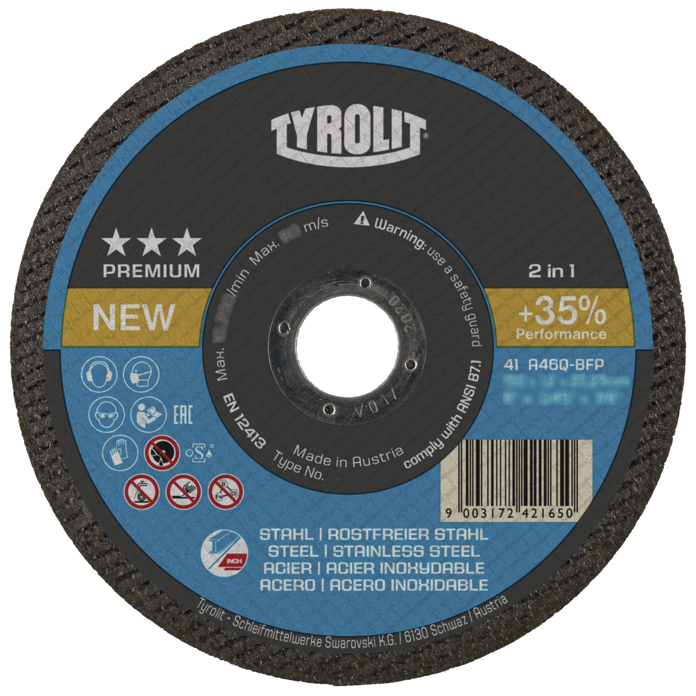 Tyrolit Kutteskive Premium 41F ø150Ã1,6 A46Q-BFP