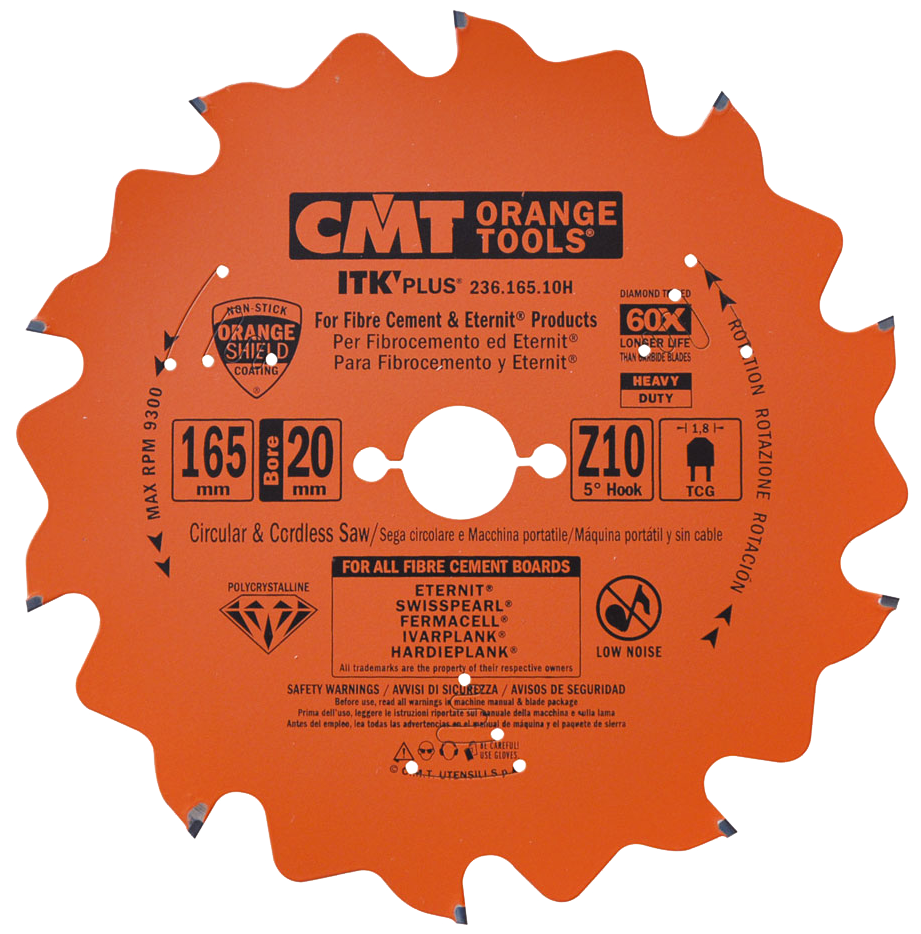 CMT PCD blad 165x1,8x20 Z10 F AKKU