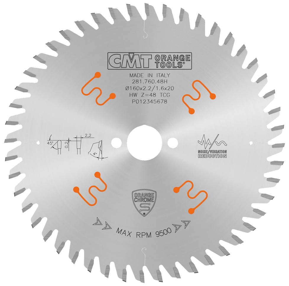 CMT Blad 160x2,2x20 Z48 TF Krom