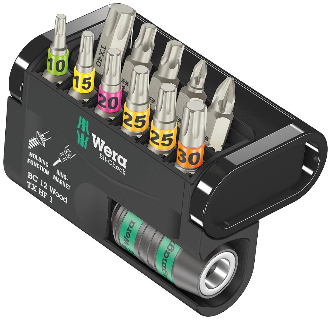 Wera Bitsett BC 12 Wood TX HF1, 11 bits + holder