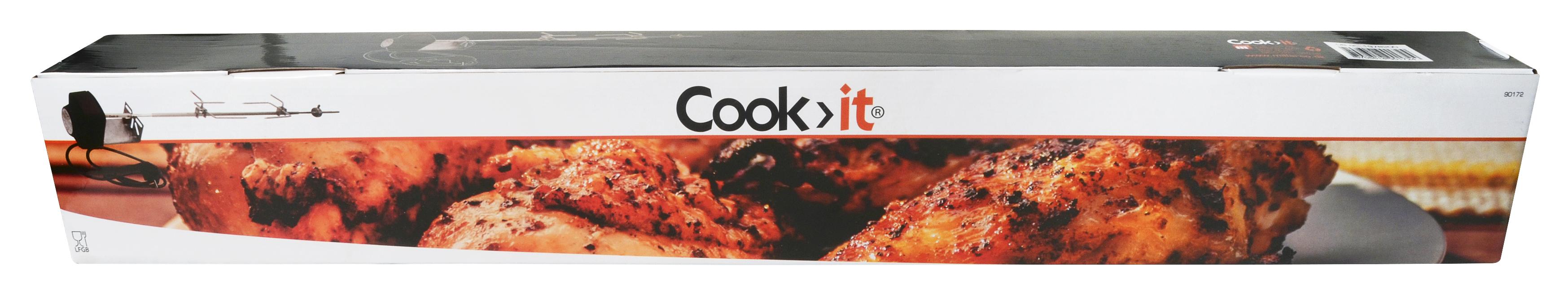 Cook>it Cook>it rotisserie til 3 og 4 brenners gassgrill med 10Ã10 mm spyd rustfritt