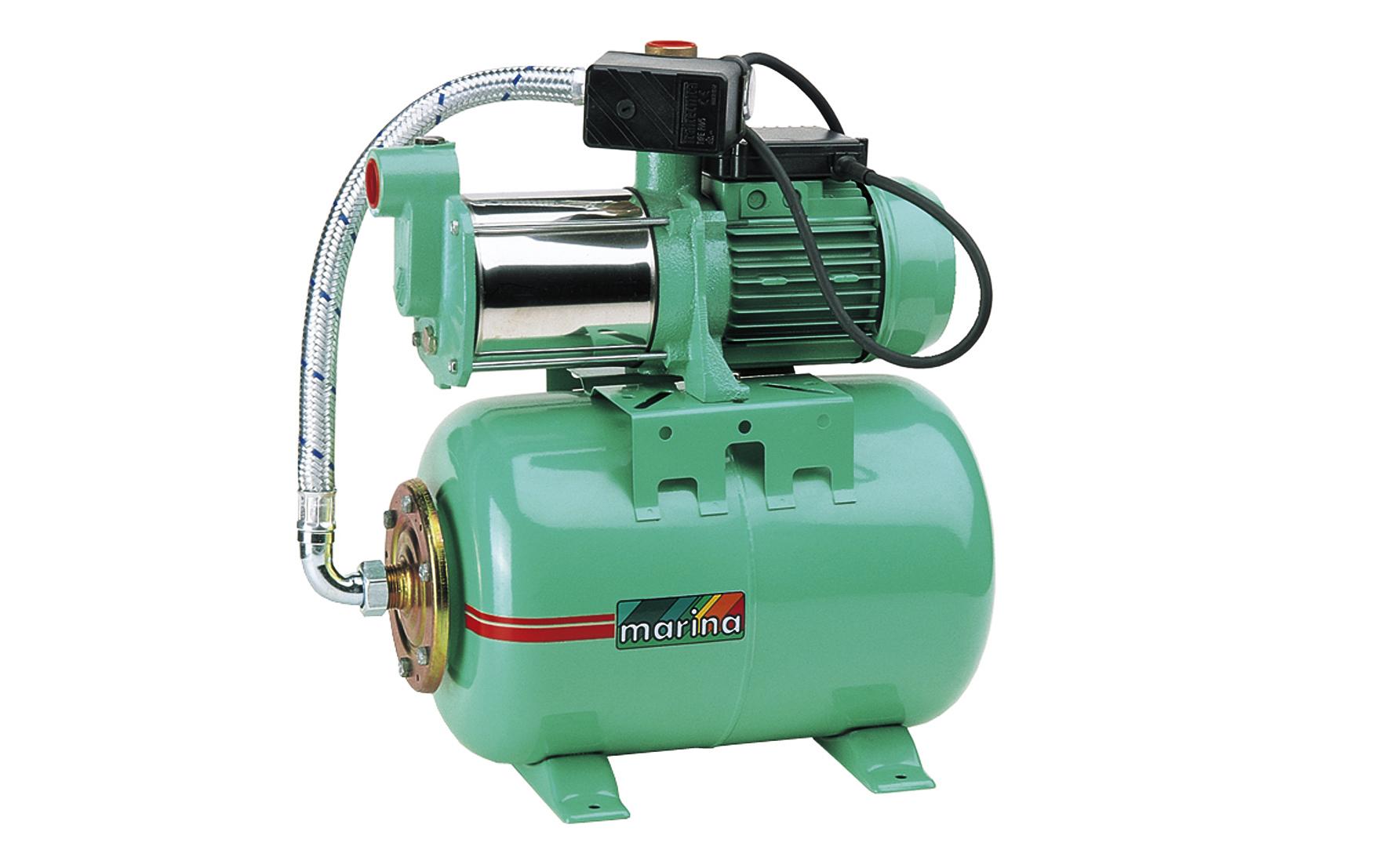 Folke Larsen Marina RSM 5/25 husvannverk, 230v, 1 ", 100 l / min løftehøyde 32 mtr., Rustfritt / støpejernshus, 25 l.