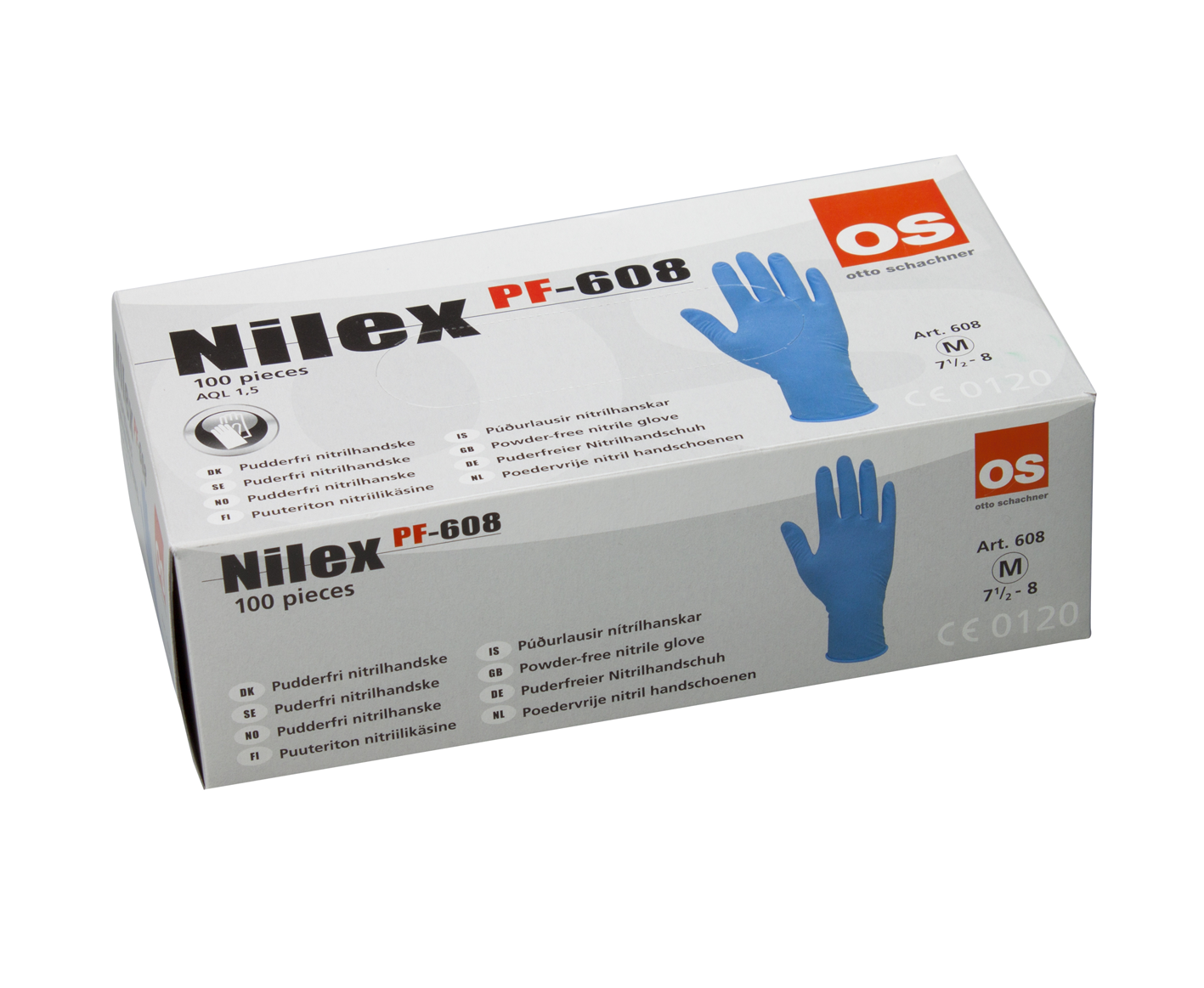 OS NILEX nitril PF, blå Str. 10