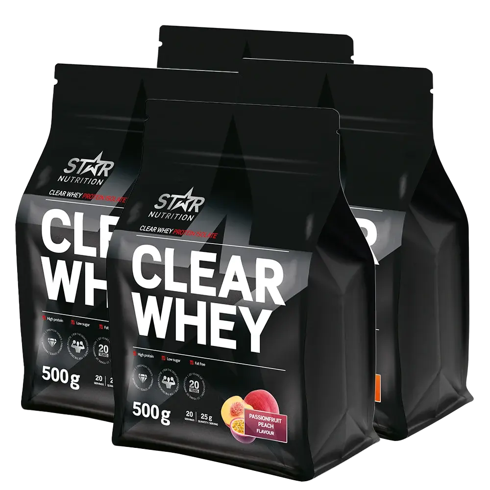 Star Nutrition 4 x Clear Whey Myseprotein 500 g