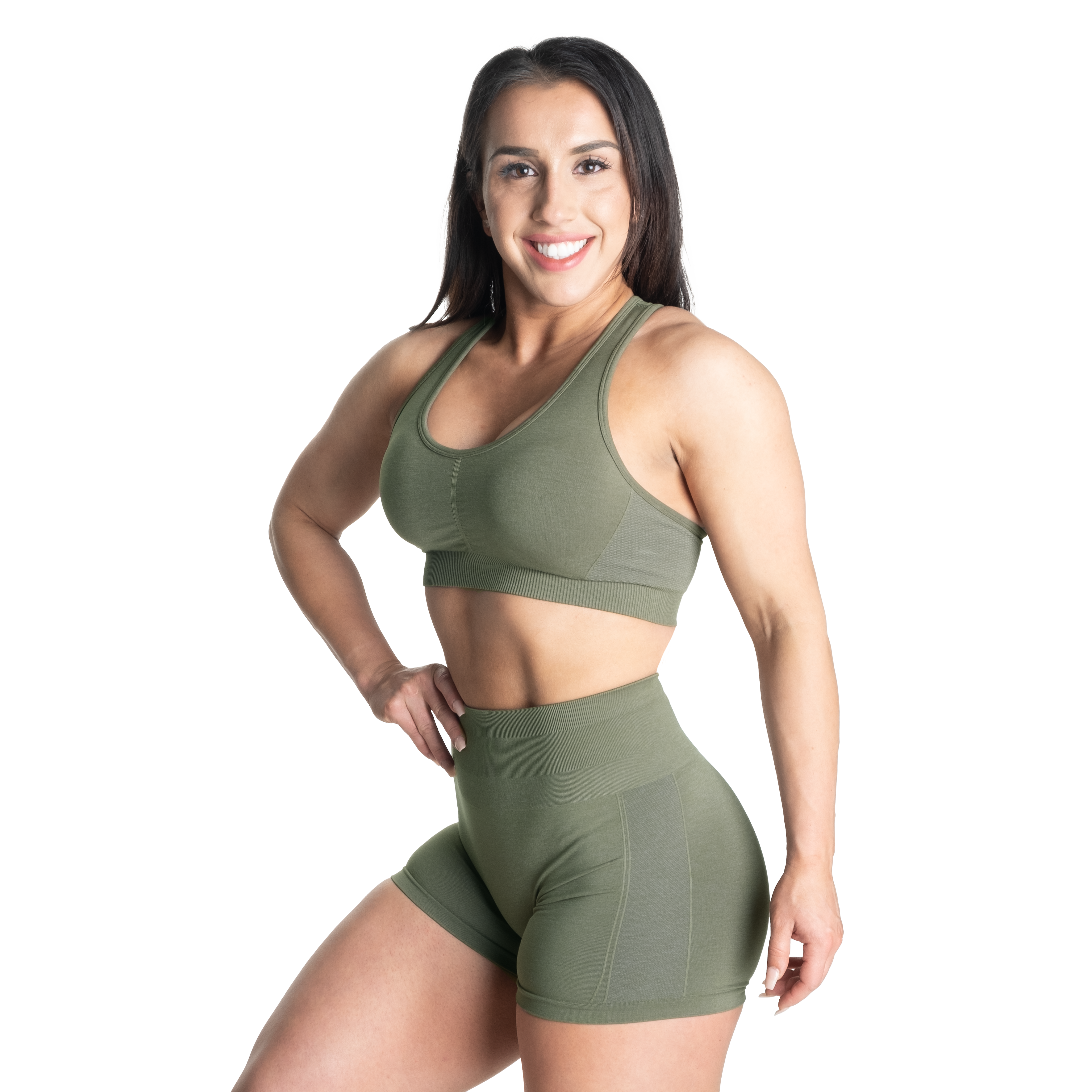 Better Bodies Scrunch Sports Bra, Washed Green