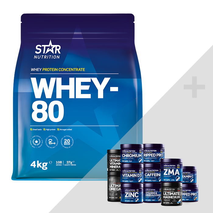 Star Nutrition Whey-80, 4 kg + Bonus Product!