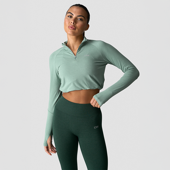 ICANIWILL Define Kort 1/4 Zip Genser Lys Mosegrønn