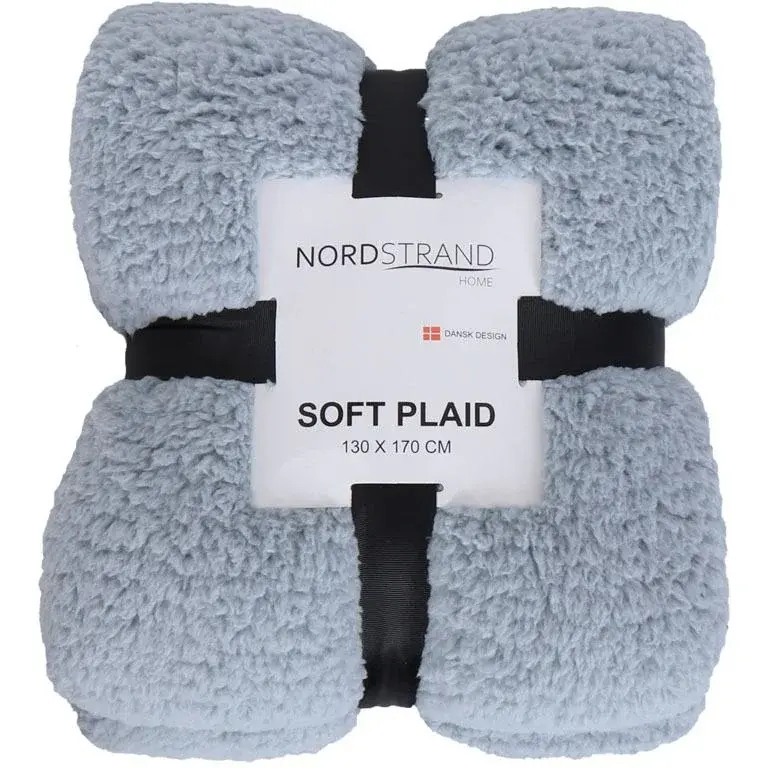 Borg Living Pledd i teddy fleece - 130x170 cm - Blå - Mykt pledd fra Nordstrand