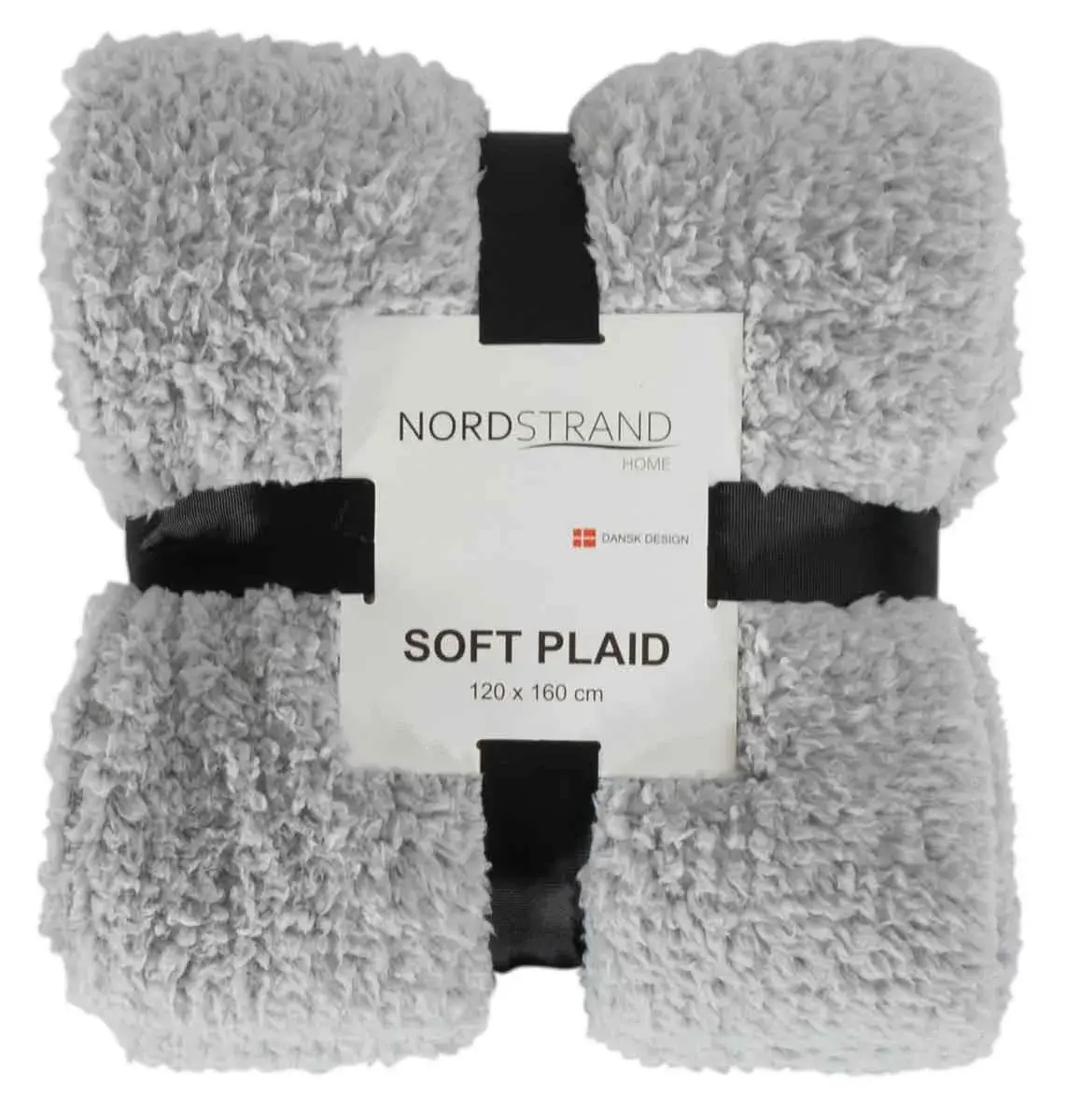Borg Living Pledd i teddy fleece – 120x160 cm – Lysegrå – Mykt teppe fra Nordstrand