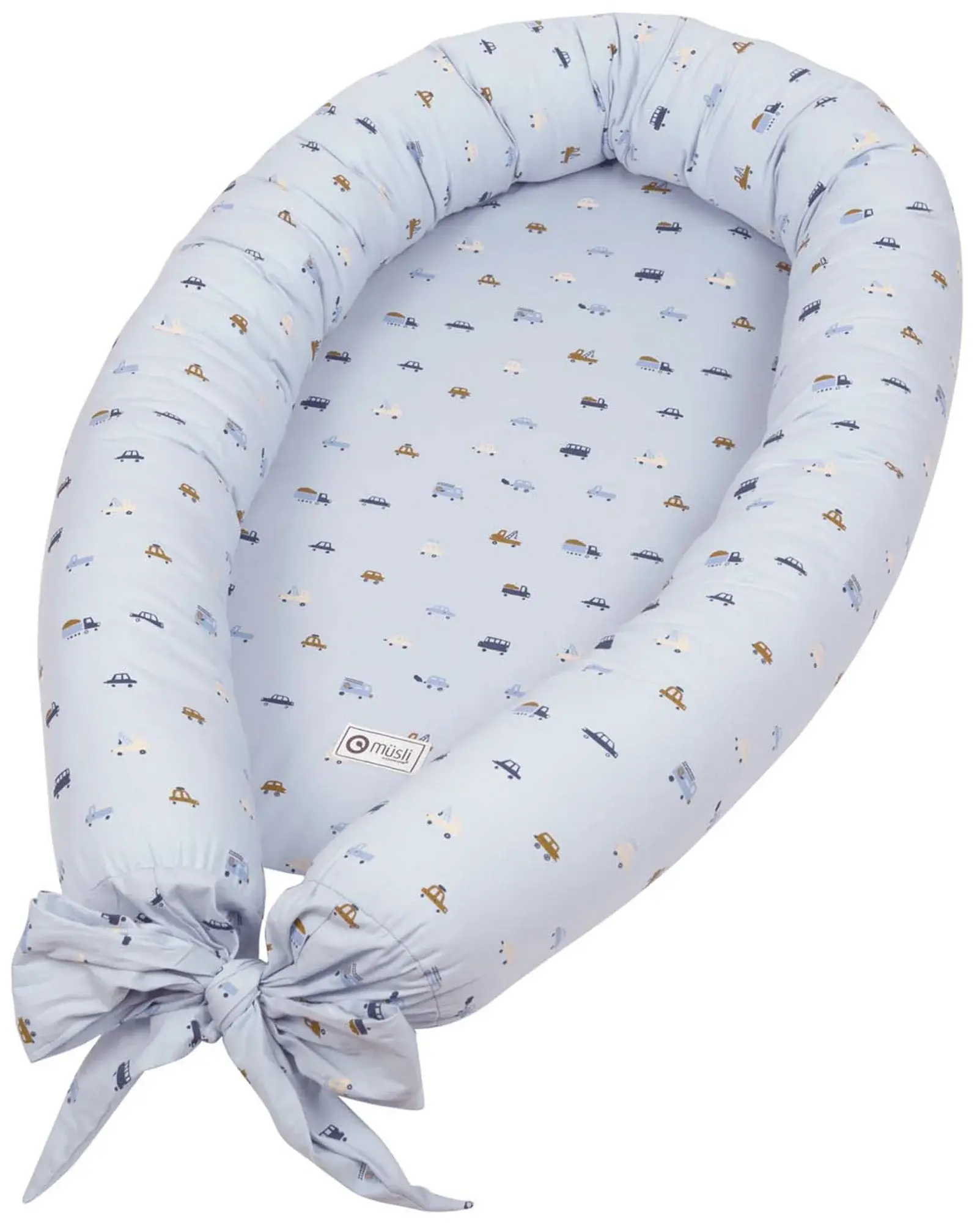 Müsli Babynest - Müsli - By Green Cotton - 75x40 cm - Breezy - Mønster med små kjøretøy