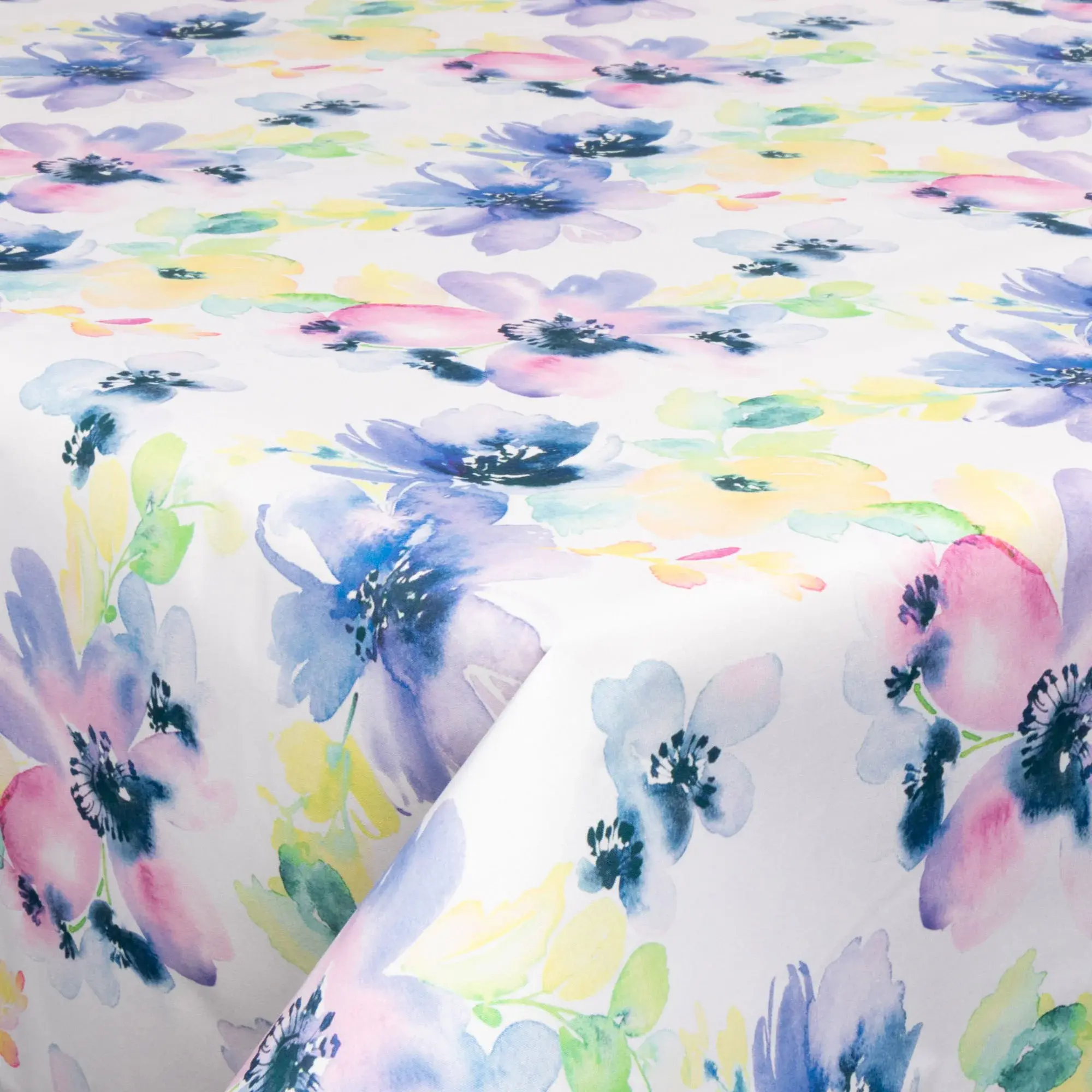 Borg Living Tekstil voksduk med akrylbelegg - 30 meter på rull - Flower blue - 140 cm bred tekstilduk