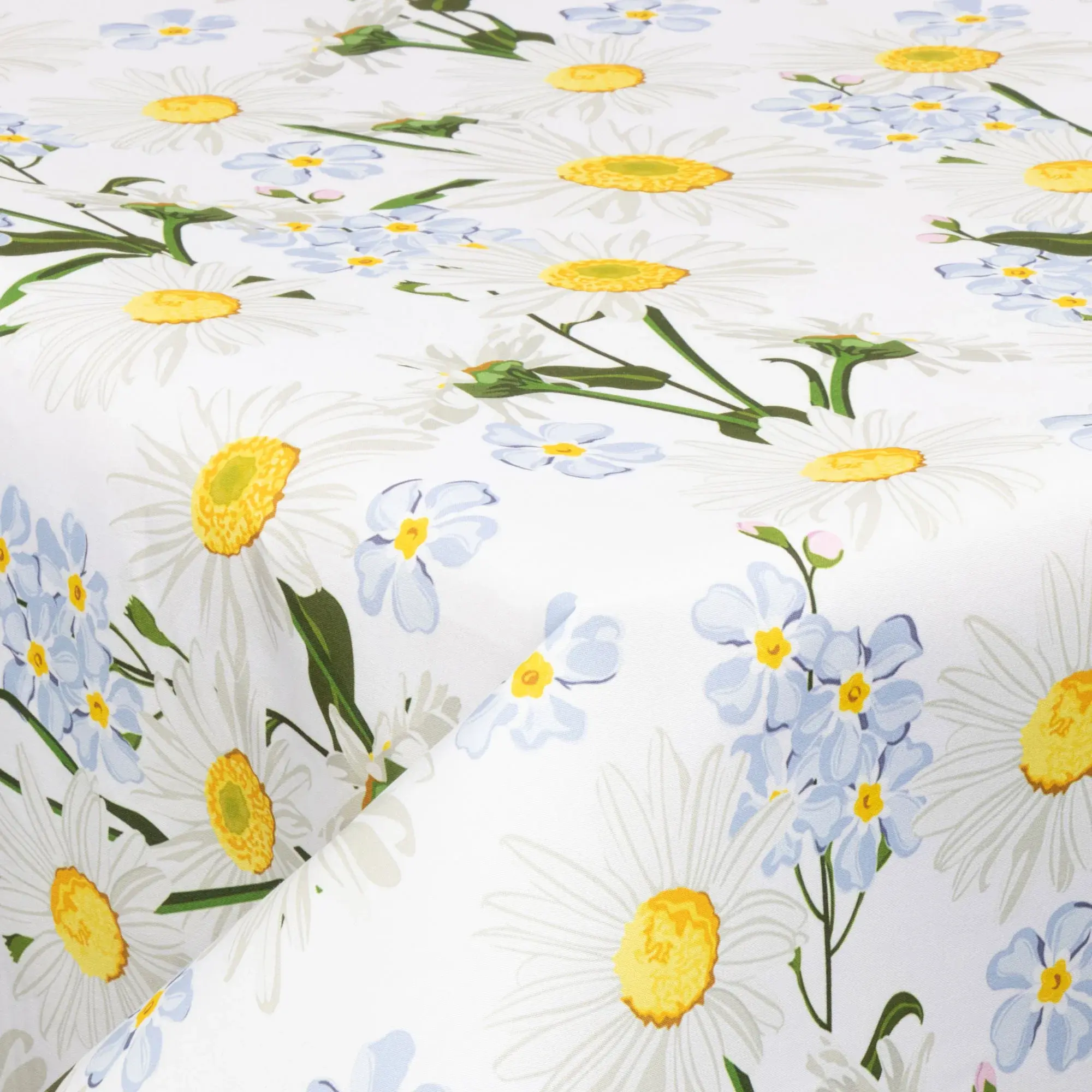 Borg Living Tekstil voksduk med akrylbelegg - 30 meter på rull - Blomstrende Tusenfryd - 140 cm bred tekstilduk