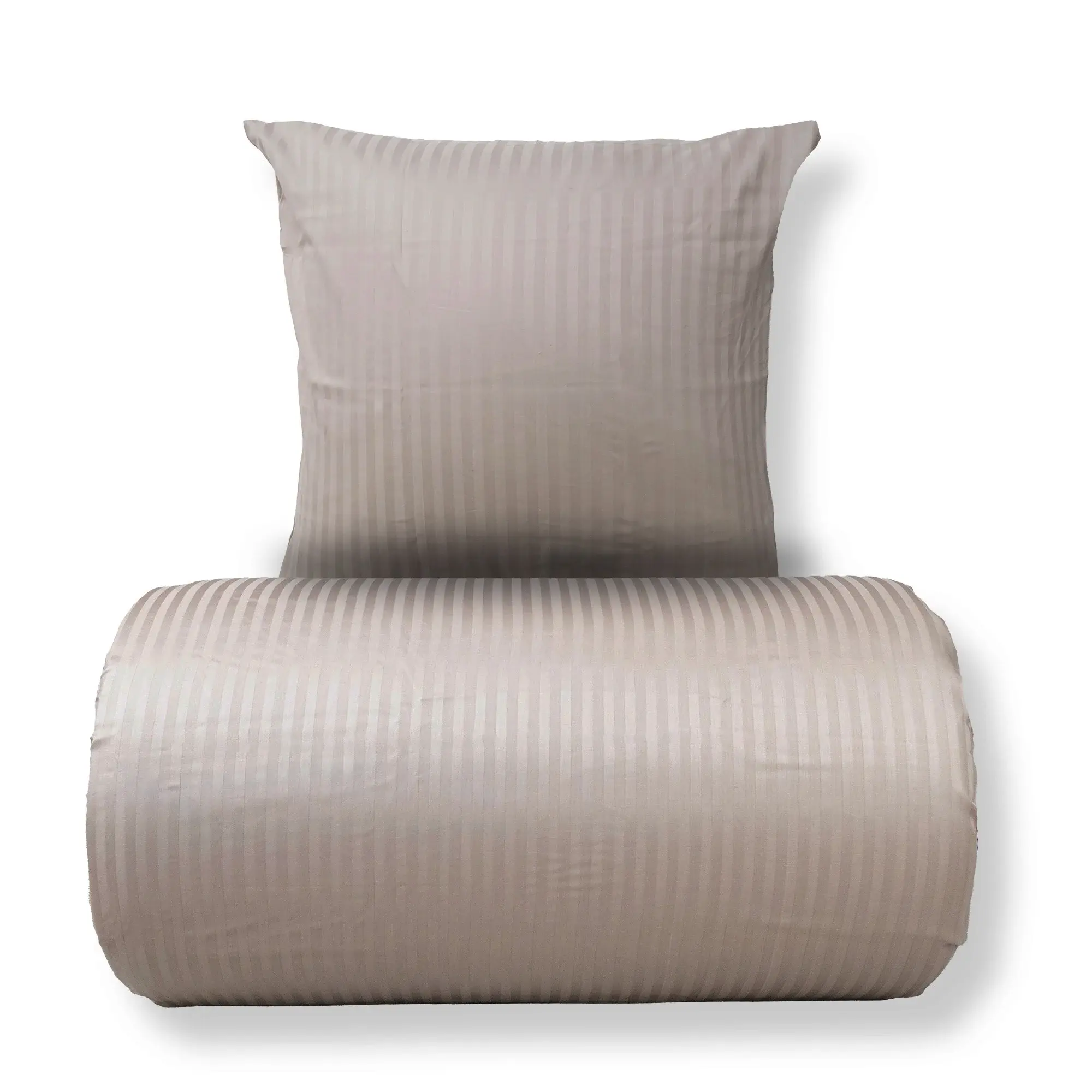 Borg Living Junior sengetøy 100x140 cm - 100 % bomullssatin - Klassiske sandfargede striper