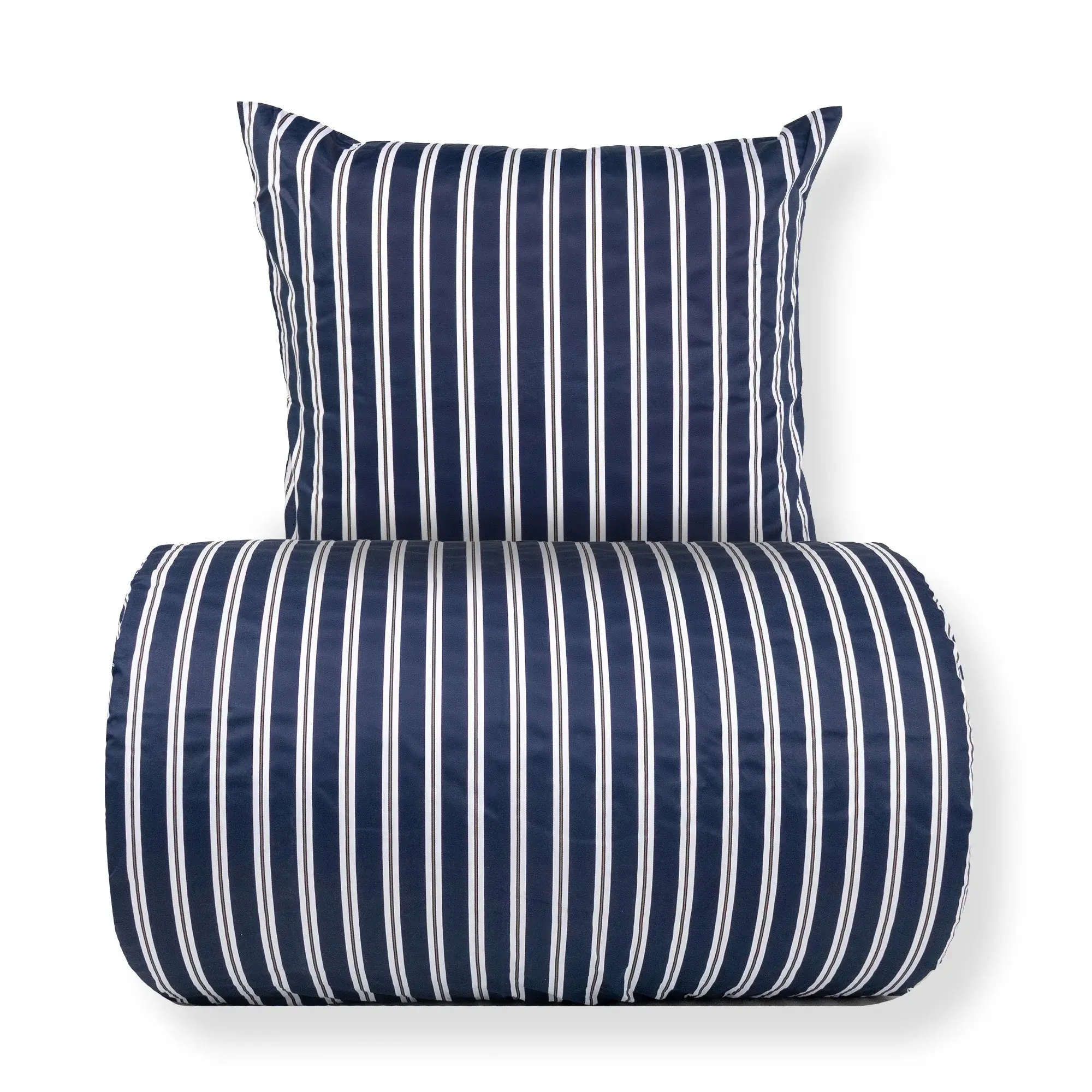 Borg Living Sengetøy 150x210 cm - bomullssatin - blått stripet print