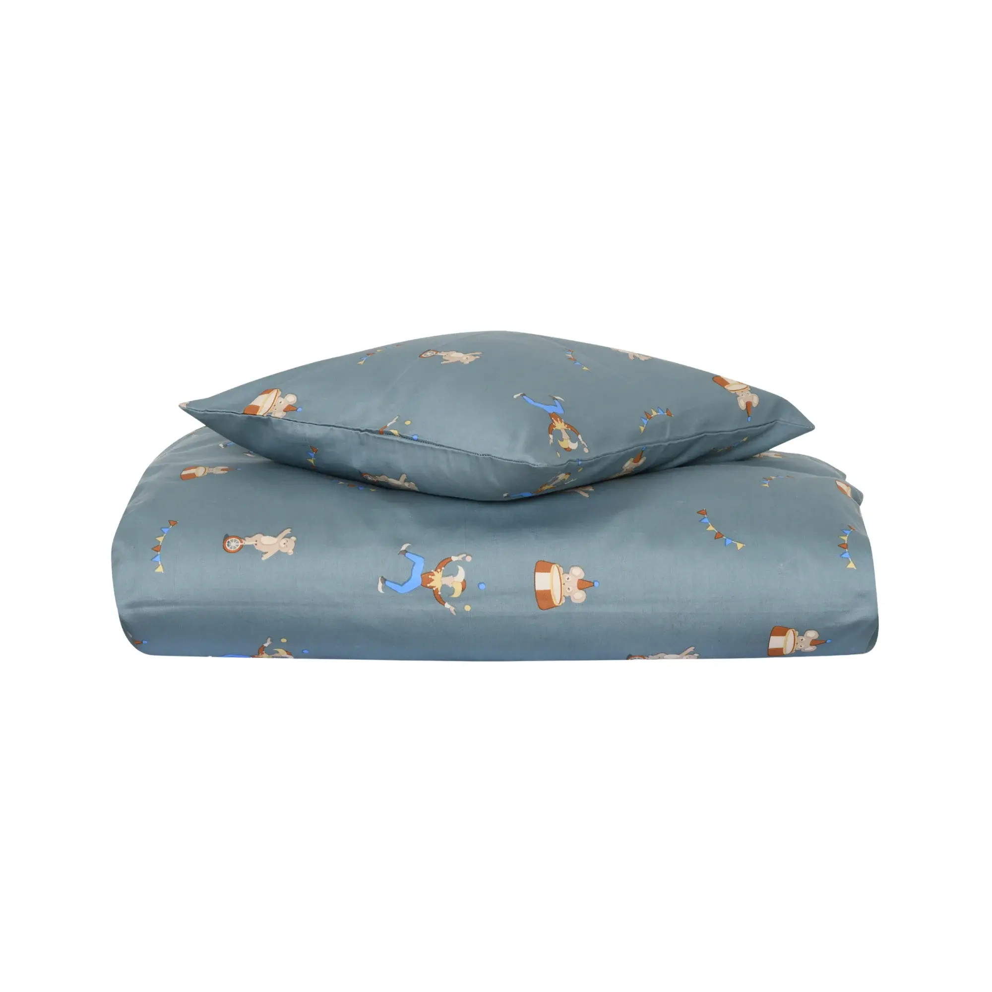 Nuuroo Junior sengetøy 100x140 cm - 100% økologisk bomullssatin - Sirkusmotiv