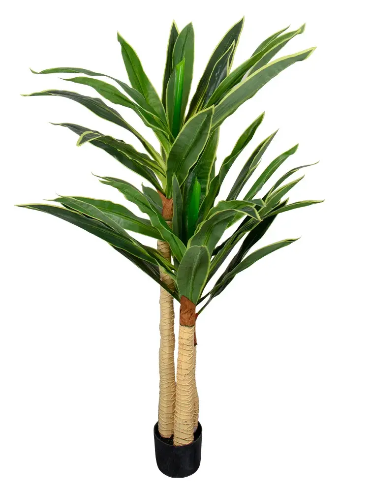 HOME-TEX Kunstig Dracena Plante - Høyde 170 cm - Lange vakre blader - Kunstig gulvplante