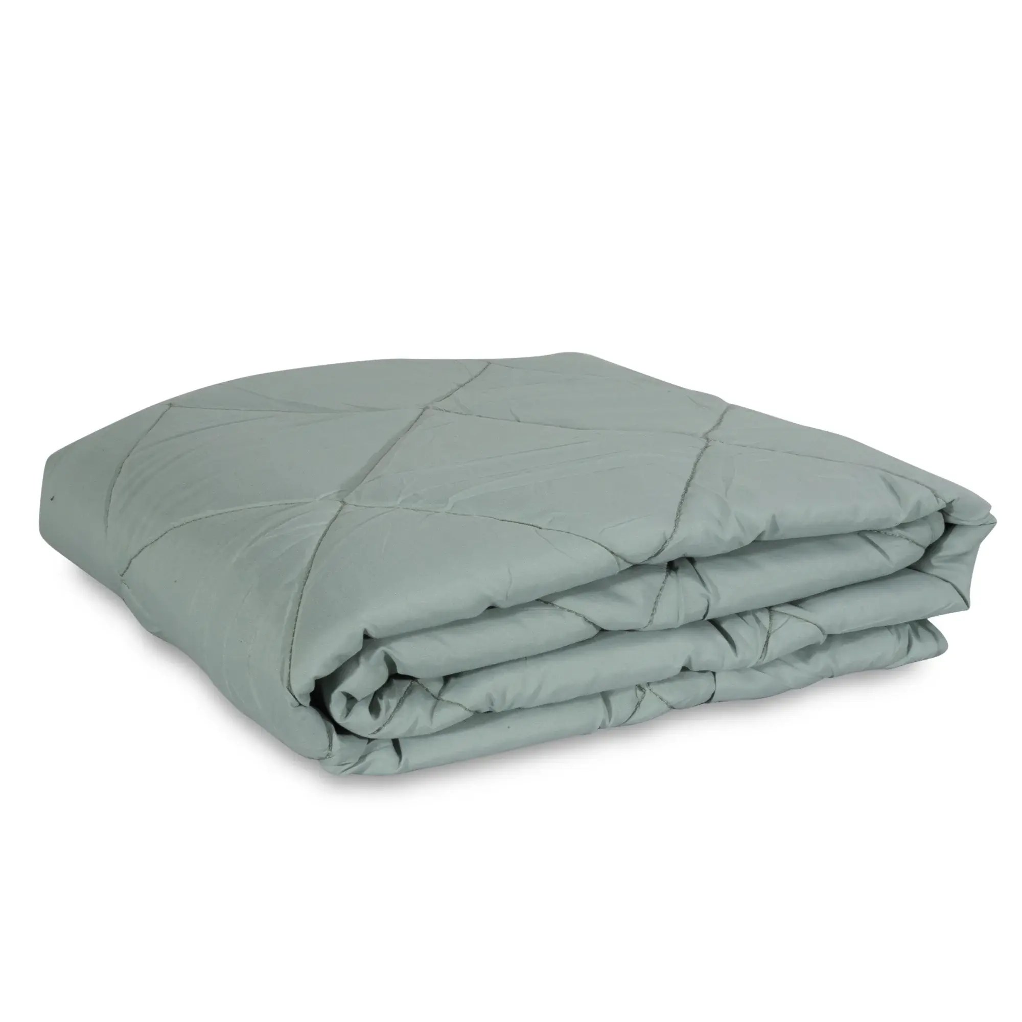 Zen Sleep Vattteppe - 140x200 cm - Støvet grønn fiberdyne av fibervatt - Quiltet teppe - Zen Sleep sommerdyne