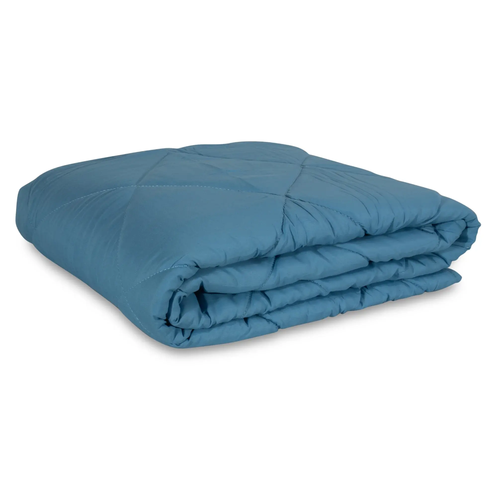 Zen Sleep Vattteppe - 140x200 cm - Lyseblå fibersommerdyne av fiberbomull - Quiltet teppe - Zen Sleep fiberdyne