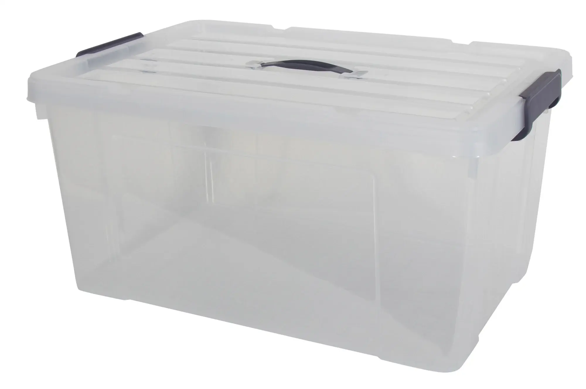 HOME-TEX 8 Oppbevaringsbokser - 70 liter - Praktisk oppbevaringssett med tettsluttende lokk - Gjennomsiktige plastbokser