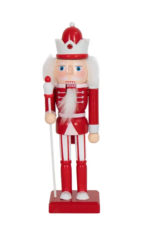 HOME-TEX Nøtteknekker - 26 cm - Med septer i hånden - Nøtteknekker julefigur