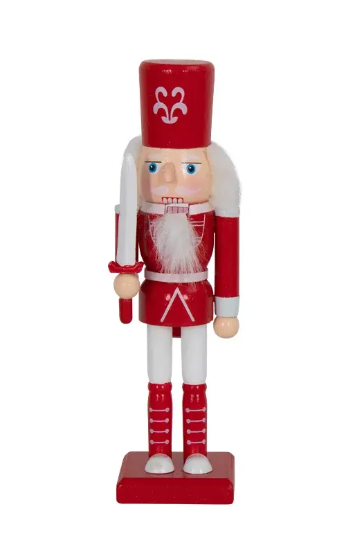 HOME-TEX Nøtteknekker - 26 cm høy - Med sverd i hånden - Nøtteknekker julefigur
