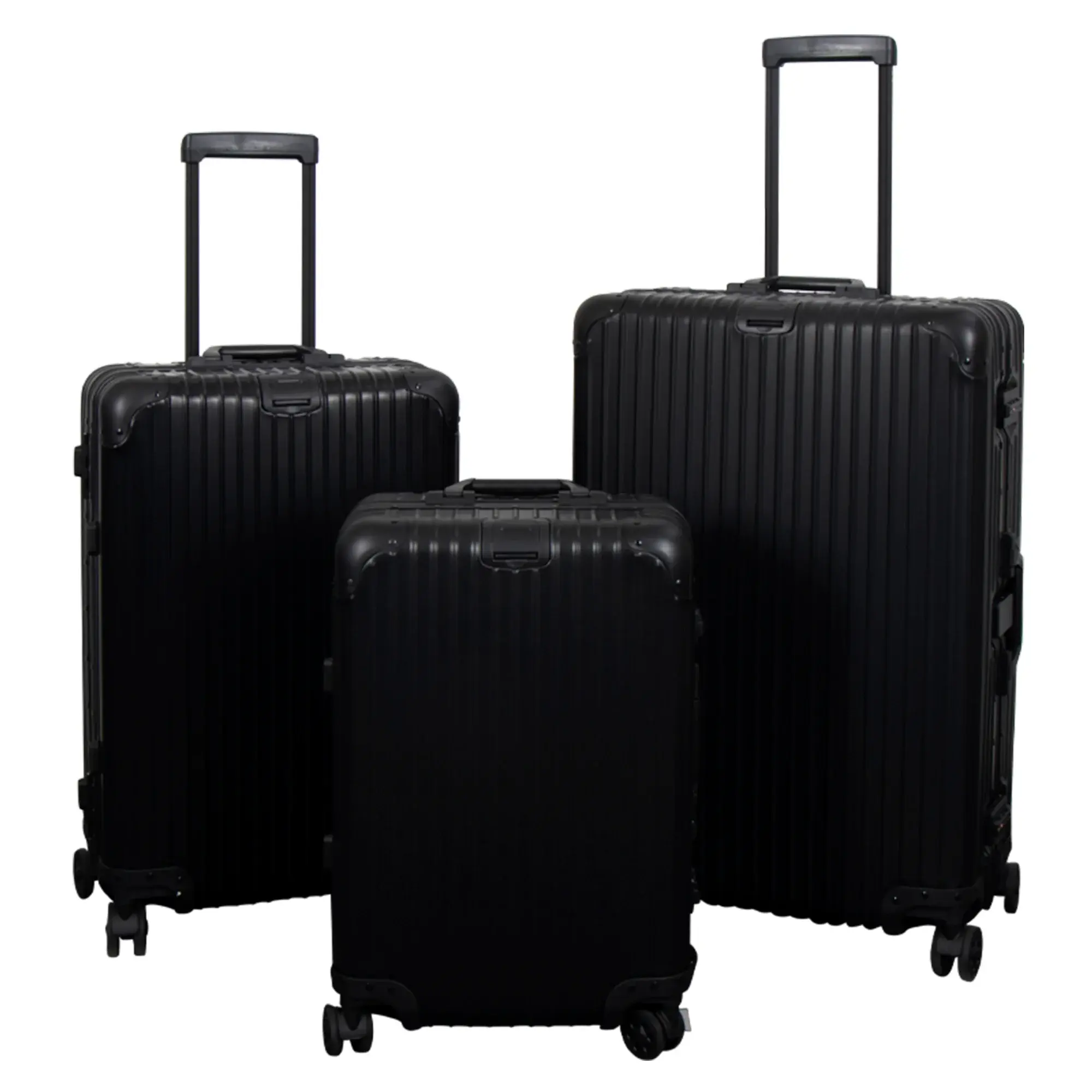 Borg Living Aluminiumskoffert - Luksuriøs reisekoffert - Svart med TSA-lås