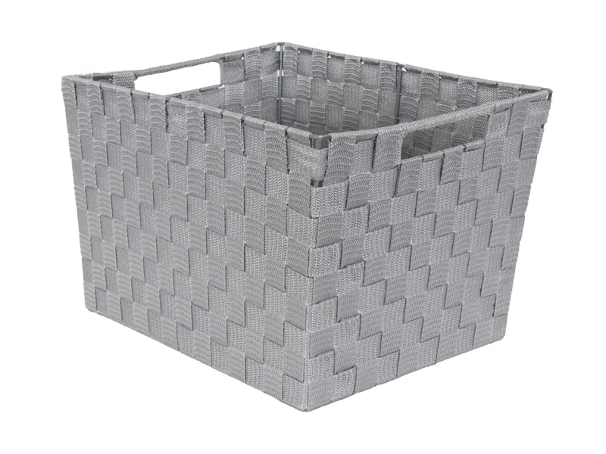 HOME-TEX Flettet oppbevaringskurv - 26x40x30 cm. - Grå flettkurv til hjemmet