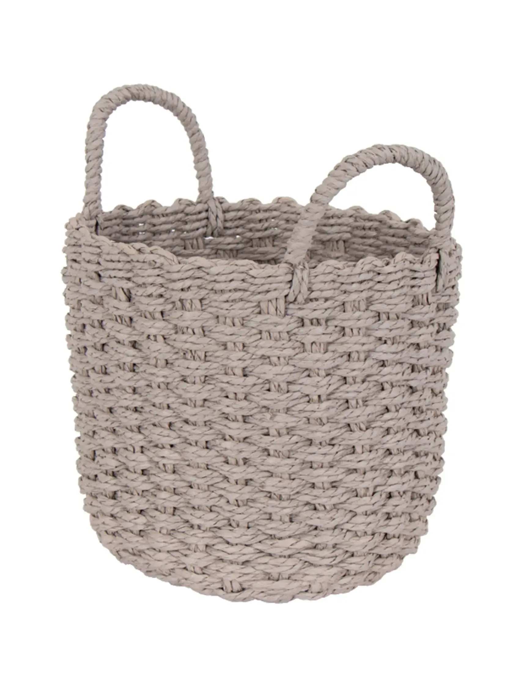 HOME-TEX Kurv for oppbevaring - 20x20 cm - Grå flettet kurv laget av papir - Praktisk og dekorativ