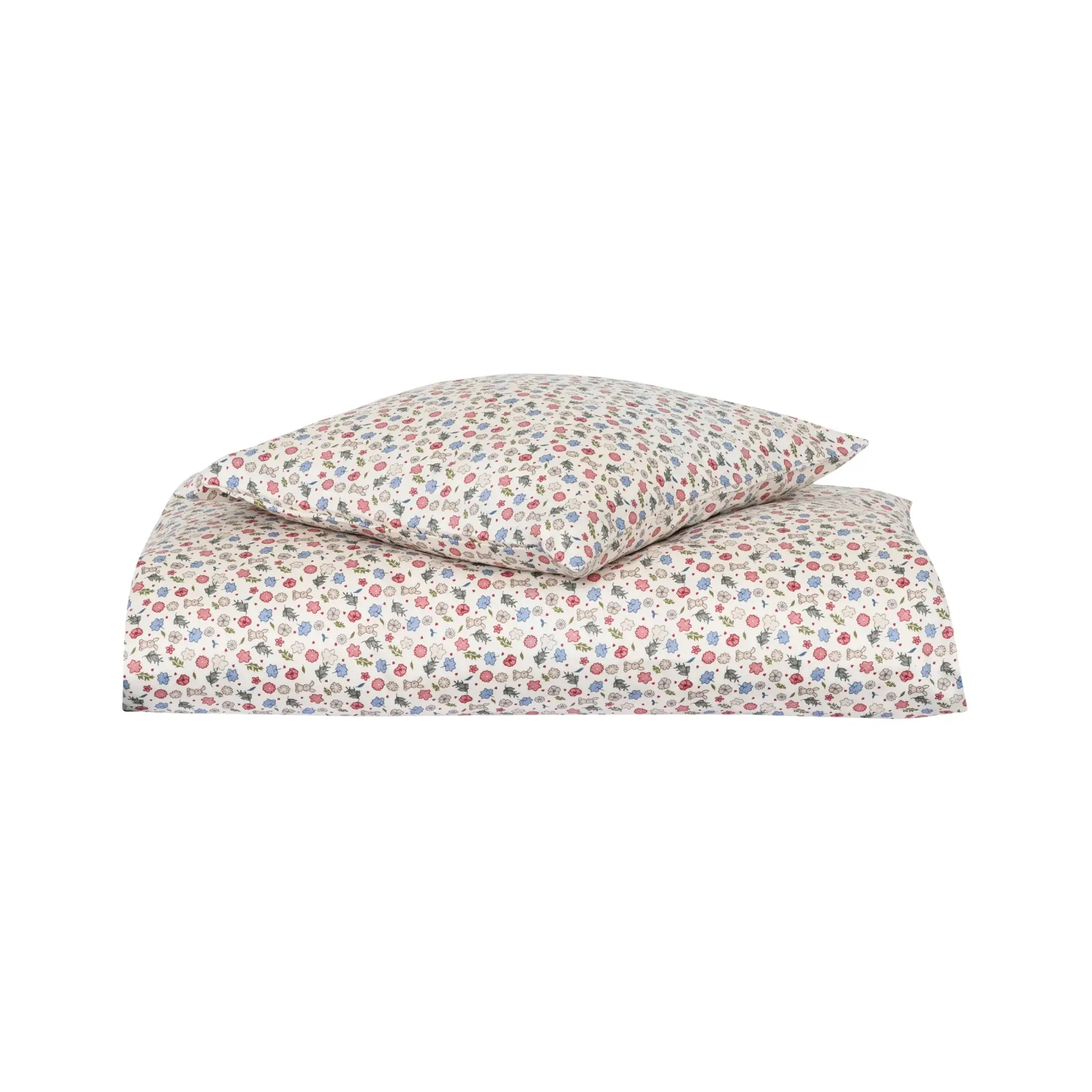 Nuuroo Junior sengetøy 100x140 cm - 100 % økologisk bomullssatin - Blomster
