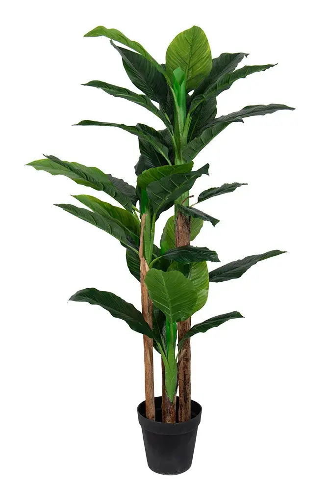 HOME-TEX Kunstig bananpalme - 2 meter høy - Stor og vakker med 3 stammer